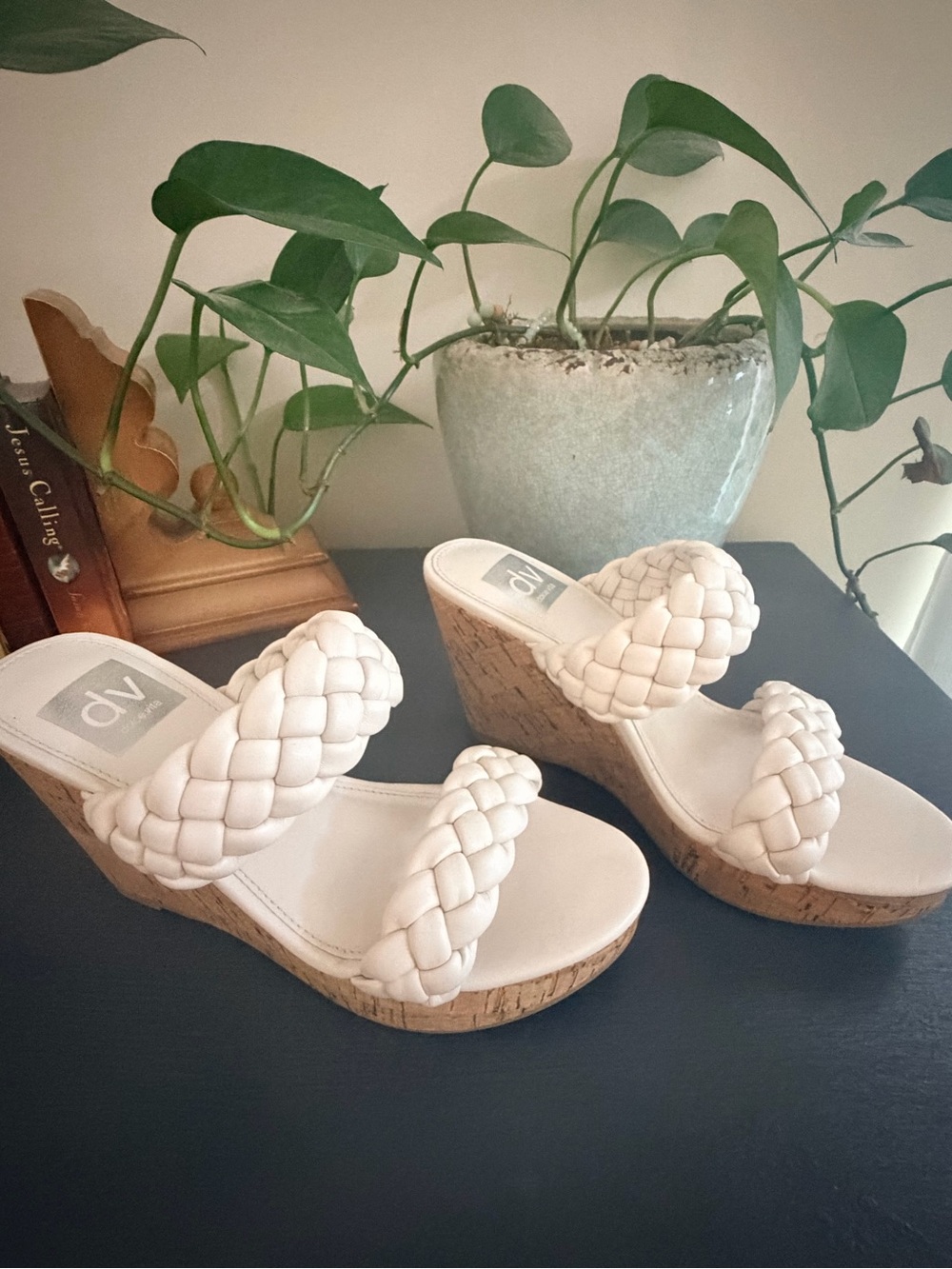 Dolce Vita Off White Braided Wedge Size 5.5- New.